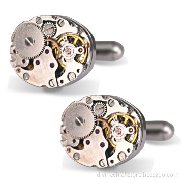Manufacture Wholesale Price 316L Stainless Steel Watch Movement Cufflinks WM-822